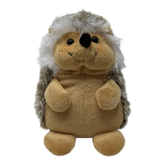 Frankford Hedgehog Gray Tan Plush Stuffed Animal Toy Fuzzy Happy Smiling 7 in - Picture 1 of 7